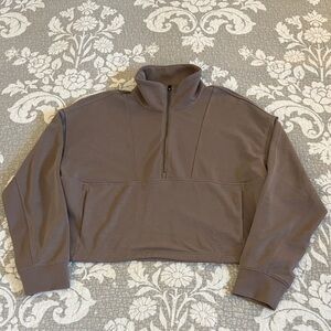 Athleta Seasoft Rib 1/4 Zip Popover ~ Size Large ~ Pyrite